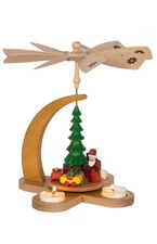 15873 - Richard Glaesser Pyramid - Santa With Train - 11"H x 8"W x 8"D