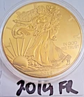 2 Each: 2019 St. Gaudens w/ Eagle Gold Plated US COPY Coin 40mm