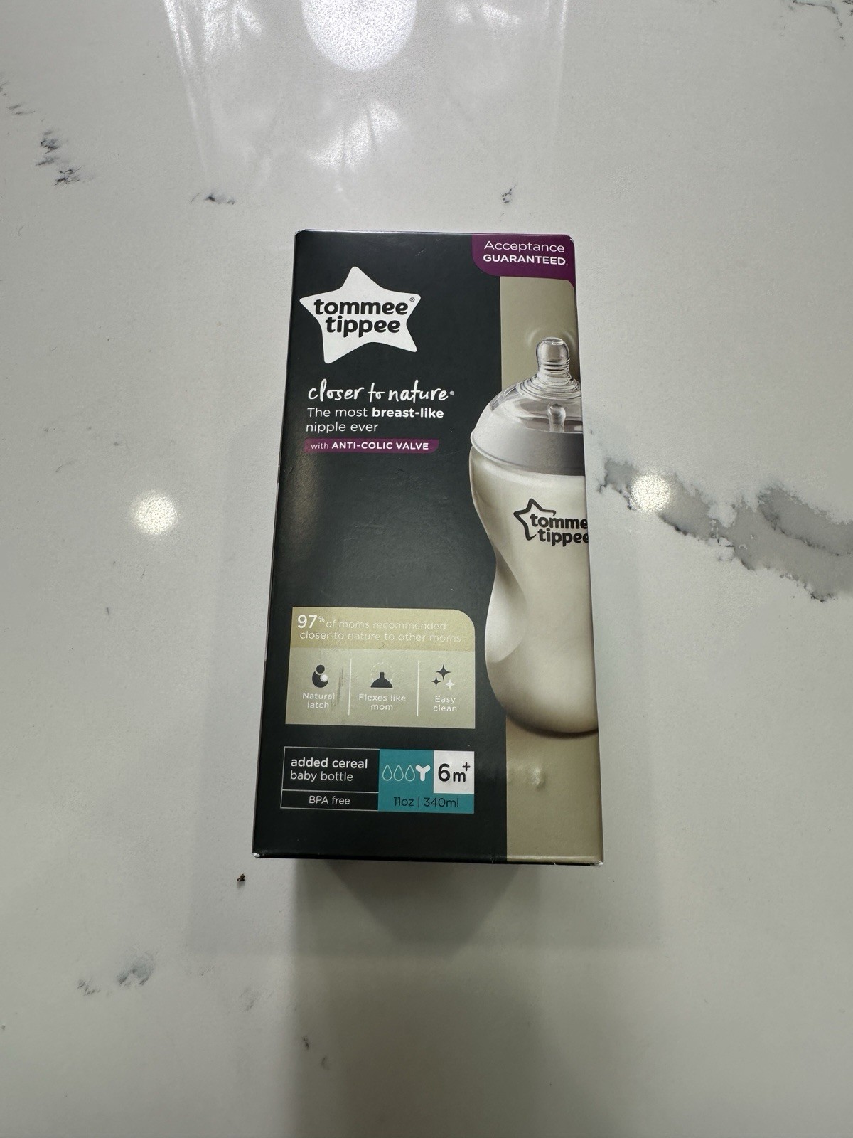 Tommee Tippee Added Cereal Baby Bottle 6m+ 11oz Anti-Colic V