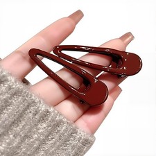 4Pcs Burgundy Rectangular Hollow Hair Clips for Women Decorative Hairclips Metal