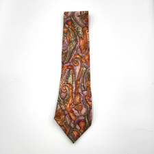 Vintage Italian Handmade 100 Silk Tie Paisley Abstract Print Made in Italy