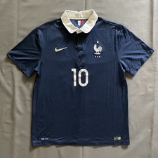 Nike Karim Benzema France Jersey Mens Size Large Navy Blue 2014 Home #10 Dri Fit