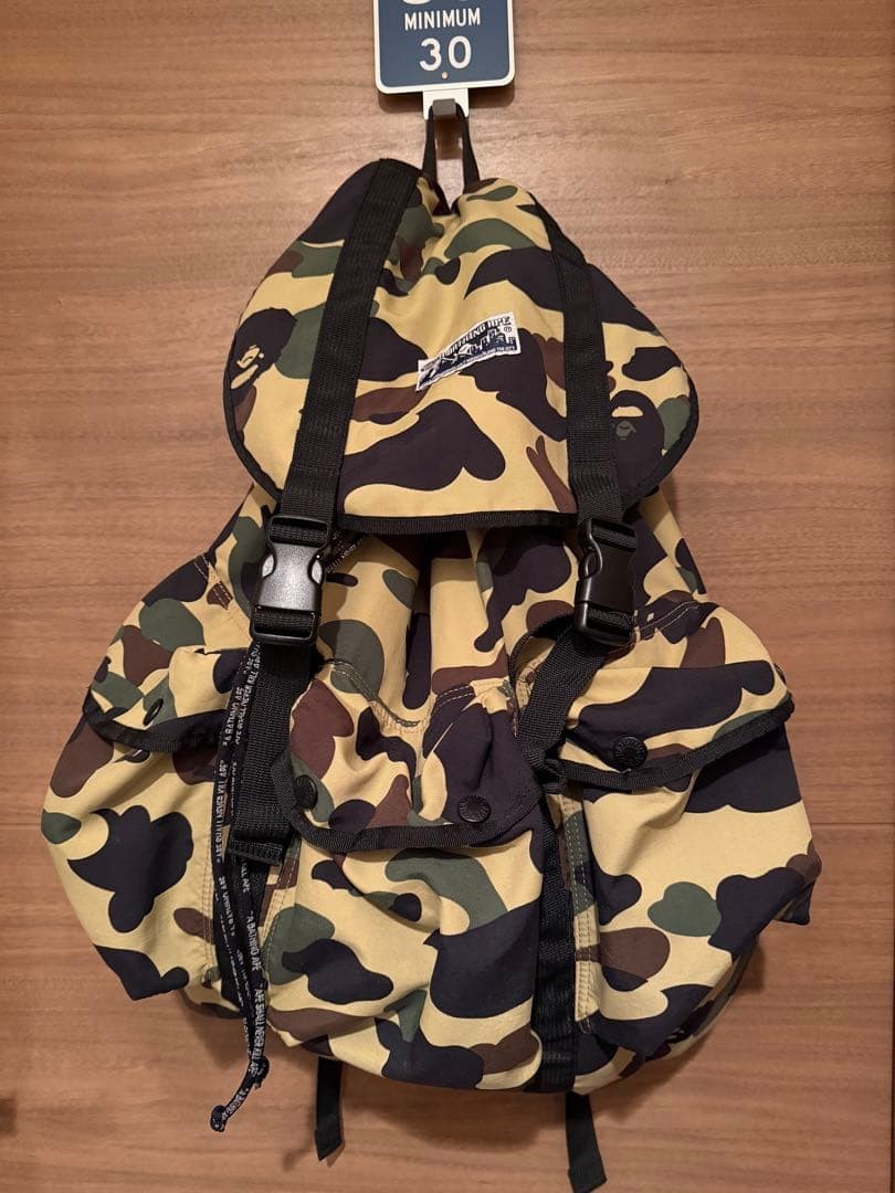 A BATHING APE Camouflage Nylon Backpack Bag Multi Pocket Design M thumbnail 2