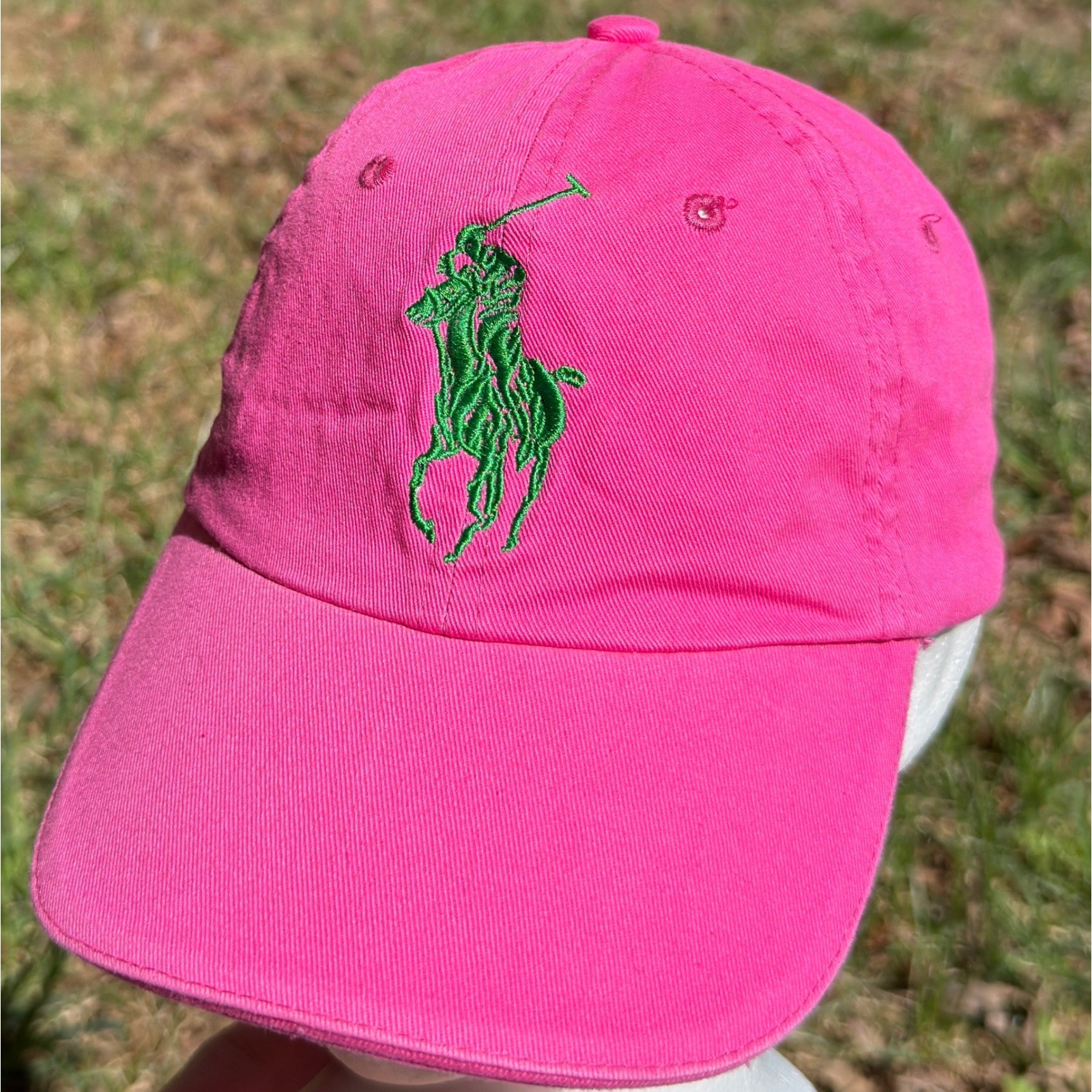 Vintage Polo Ralph Lauren Fragrances Pink Big Pony Adjustable Baseball Cap #2