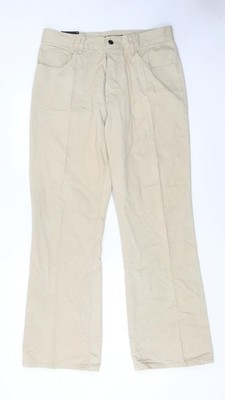 Firetrap Herren Beige Baumwolle Chino Hose Größe 34R Freizeit Arbeitskleidung