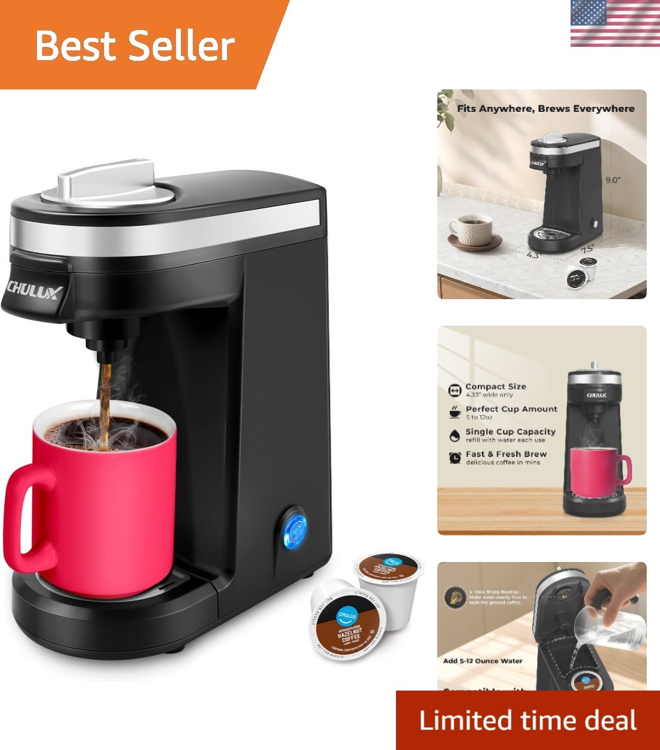 - 12oz K-cup Compatible - Auto Shut-off