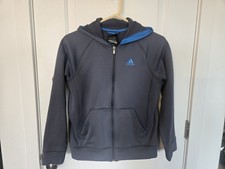 Adidas Big Boys Hoodie Full Zip Large 14/16 Fleece Lined Long Sleeve Pockets
