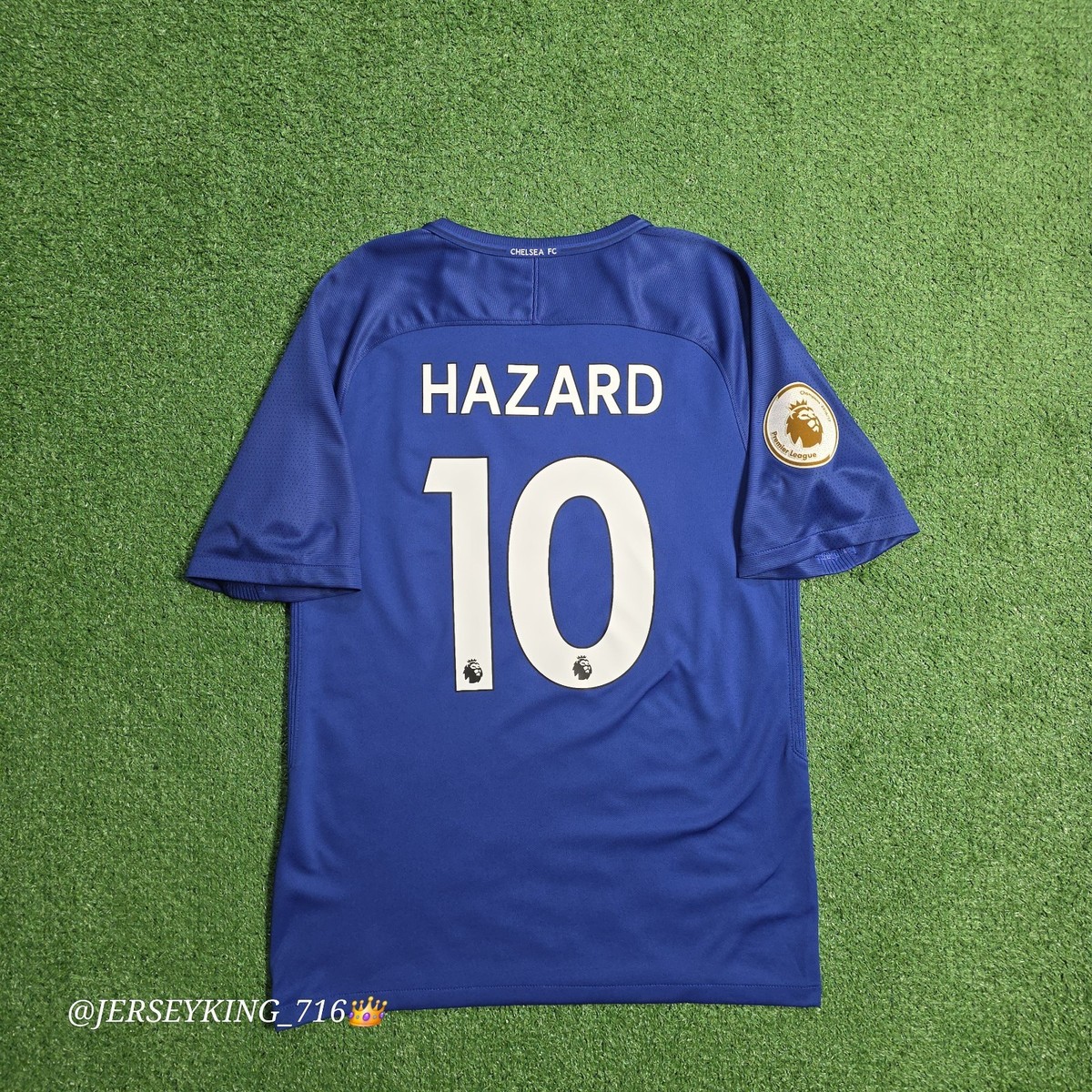🇬🇧Nike Chelsea FC Eden Hazard#10 2017/2018 Home Blue Jersey Size