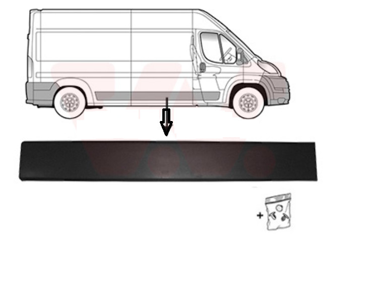 Rénovation carrosserie Ducato : baguette pour porte droite latérale