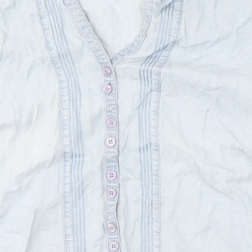 Marks and Spencer Women's Blue Button-Up Shirt, Size 20 - Picture 6 of 12