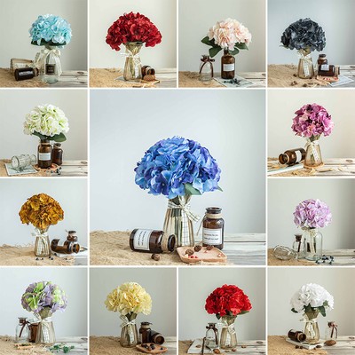 25 Silk Hydrangea Wedding Bouquets Flowers DIY Crafts Home Decorations 5 Bushes