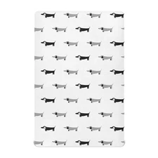 Fitted Crib Sheets Dachshund Black and White Dogs Stretchy Portable Playard S...