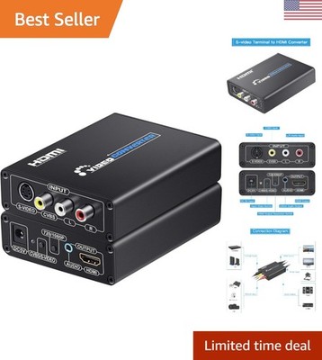 RCA S-Video to HDMI Converter with 1080P Upscaling & AV Cables Included