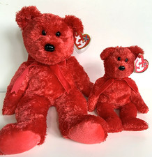 NWT Vintage 2001 Ty SIZZLE Bear Beanie Buddy and Beanie Baby