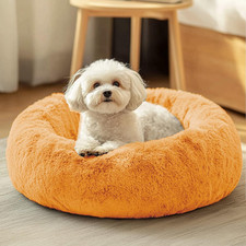 Dog  Cat Bed, Calming Anti-Anxiety Pet Bed for Small Dogs, Fluffy Donut Cushion