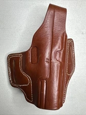 YT Hobby  Glock 17 Holster Leather OWB Carry Belt Two Slot Snap Release RH