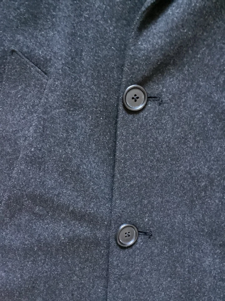 Abrigo Saks Fifth Ave x Loro Piana 42 R gris macizo DB, lana de cordero superfina, como nuevo Foto 4 de 4