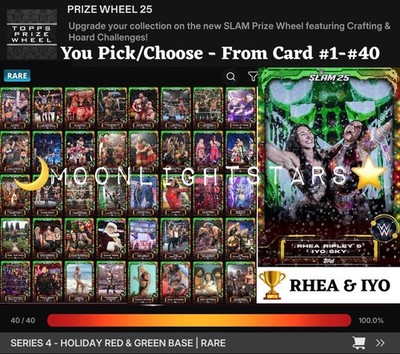Topps WWE Slam 25 - PRIZE WHEEL Holiday Red & Green - You Pick/Choose