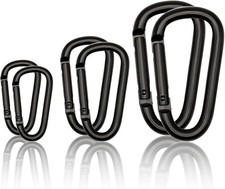 Carabiner Clip Set Heavy Duty Aluminum 3 Size Keychain Hook Hiking Camping Gear
