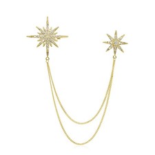 Rhinestone Star Brooch Pin for Women Men Fashion Dainty Crystal CZ Snowflake Tas