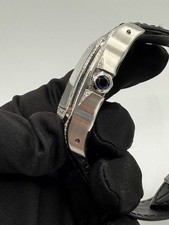 Cartier Santos 100 XL Custom Set Diamond Bezel Men’s Watch 2656 Black Leather 14