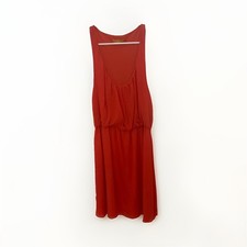 Alice + Olivia Red Silk Sleeveless racer back knee length Sundress Size M