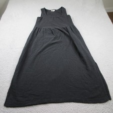 Madewell Tank Midi Dress Womens Medium Black Cotton Gauze Sleeveless Square Neck