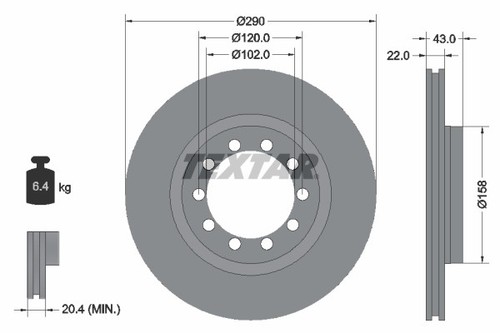 2x BRAKE DISC 93117400 FOR RENAULT TRUCKS MASCOTT/Platform/Chassis/Van 3.0L 4cyl - Picture 2 of 6