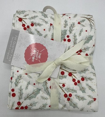 The Craft Cotton 5 Piece Pack Fat Quarter 18 x22  Scandi Holly 100% Cotton NWT