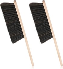 2 Pieces Wooden Dust Brush Hand Broom Bench Brushes W/ Bristles Handle Hair