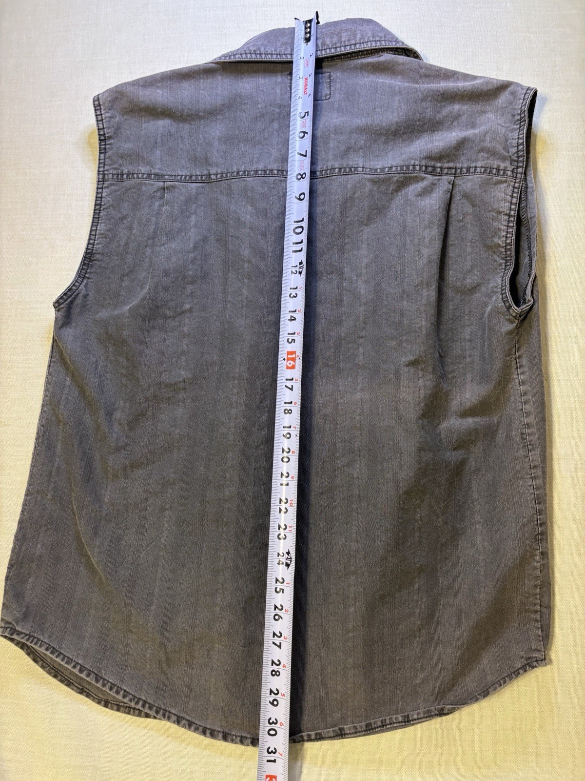 LOVERBIRD Gray Denim Button Front Collared Vest w… - image 19