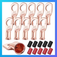 Heavy Duty Battery Lugs with Heat Shrink Tubing 10 Pcs