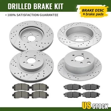 Front Rear Drilled Brake Rotors Ceramics Brake Pads for Subaru Impreza Crosstrek