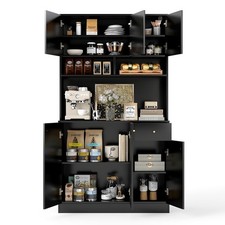 Kitchen Cabinet with Outlets 180cm Tall Pantry Cabinet
