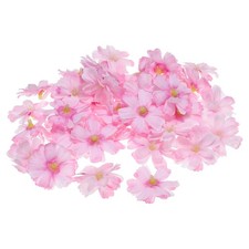 50Pcs 1.77" Artificial Silk Plum Blossom Flower Heads Fake Flowers for DIY, Pink