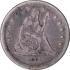 1861 25c Seated Liberty Quarter ~ Fine Details