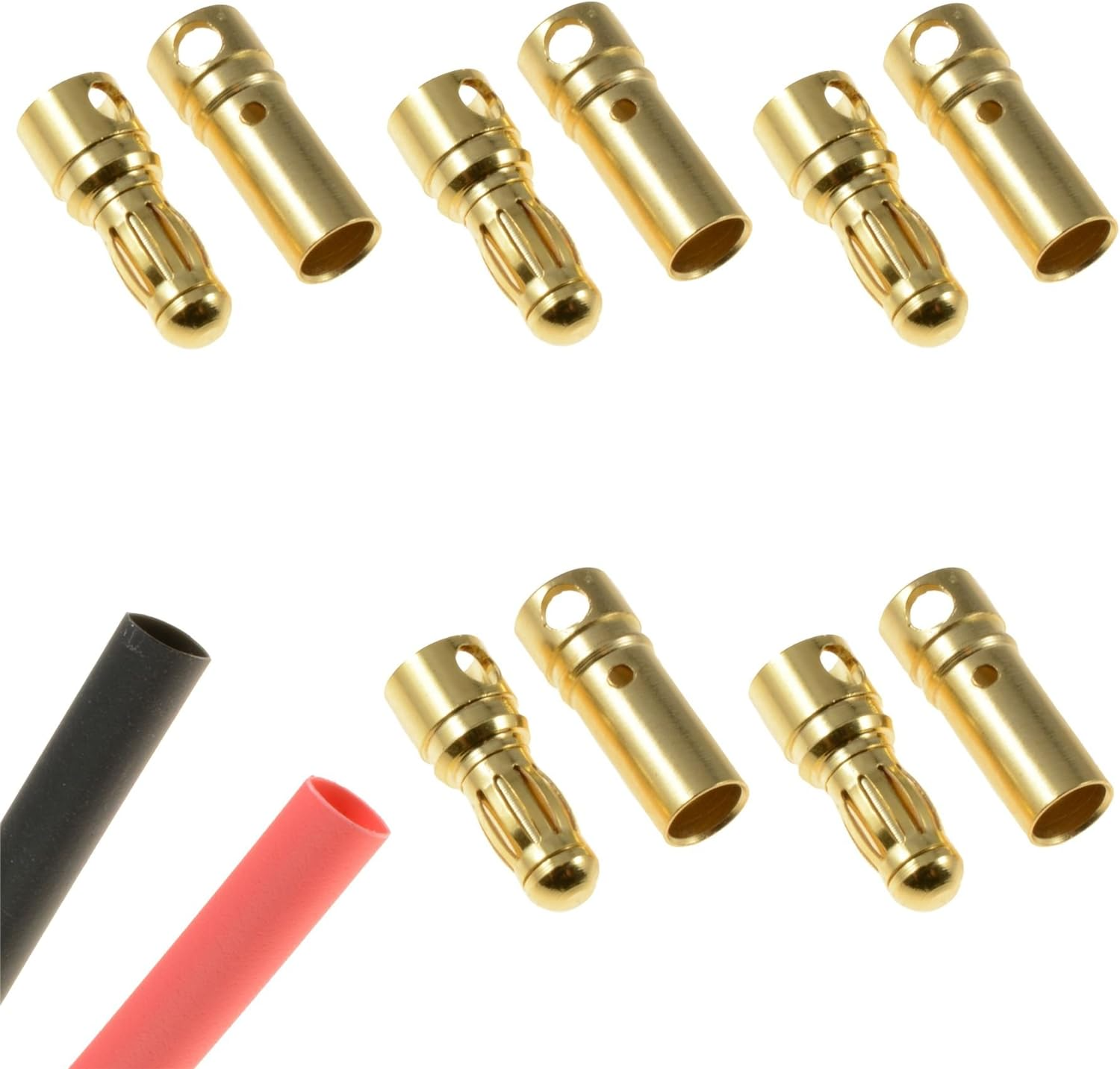 5 Pairs 3.5mm Gold Bullet Banana RC Connectors