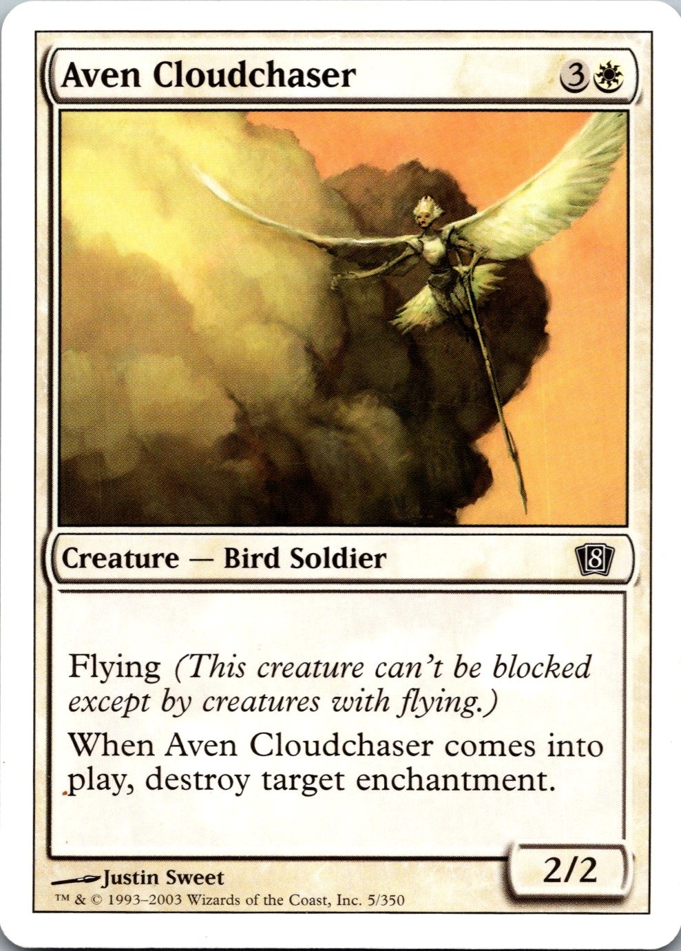 Aven Cloudchaser 5 Common 8th Edition Magic: The Gathering Moderately Played
