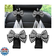 Mandark 2PCS Car Seat Headrest Hooks, Cute Bow Vehicle Hooks for Purses and B