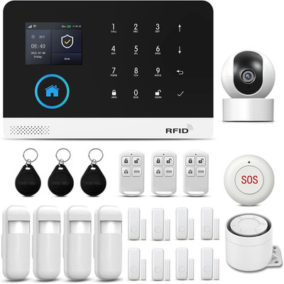 Wireless Home Security System with App Alerts, No Subscription, Camera Included