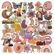 40 Pcs Vintage Aesthetic Iron on Patches, Cute Girly Embroidered Patches for ...