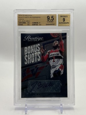 2014-15 Prestige John Wall Bonus Shots Green Auto 2/5 BGS 9.5 Auto 9
