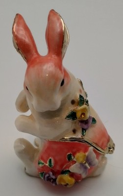 Cristiani Collezione Bunny Trinket Box Enameled  Jeweled