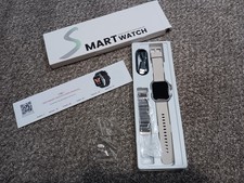 G62 Fitness Tracker Smart Watch With Extra Band - Silver Case - New Open Box