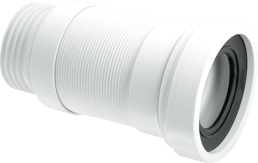 McAlpine WC-F23S 97-107mm Inlet x 3.5""/90mm Outlet Flexible WC Connector, White