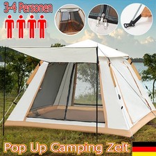 Premium Pop-Up Zelt 3-4 Personen Automatik Zelt Camping Doppelschicht Wasserdich