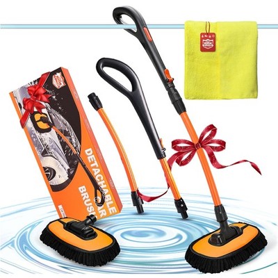 Long Handle Car Wash Brush Kit, Chenille Microfiber Mop, Scratch-Free Cleaning T