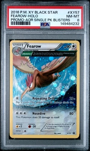 2016 POKEMON XY BLACK STAR PROMO #XY57 FEAROW-HOLO PSA 8