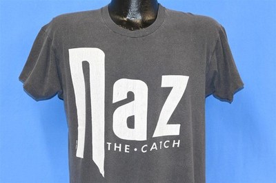 vintage 80s NAZ NAZARETH THE CATCH 1985 US TOUR BLACK FADED DISTRESSED t-shirt L