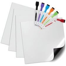 Magnetic Refrigerator Whiteboard Set - 4 Boards, 6 Markers